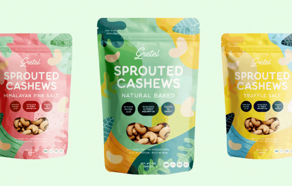 with love gretel cashew packaging design